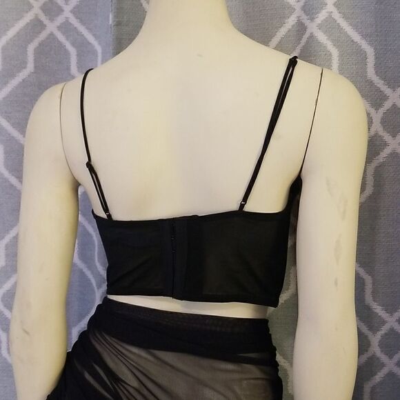 [F21] Black Bustier Corset Top Large - Picture 2 of 12